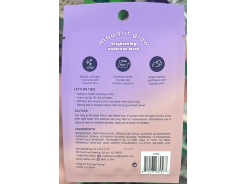Itsafix Brightening Under Eye Mask, Moonlit Glow, 0.13 fl oz/3.8 g, 1 Pair