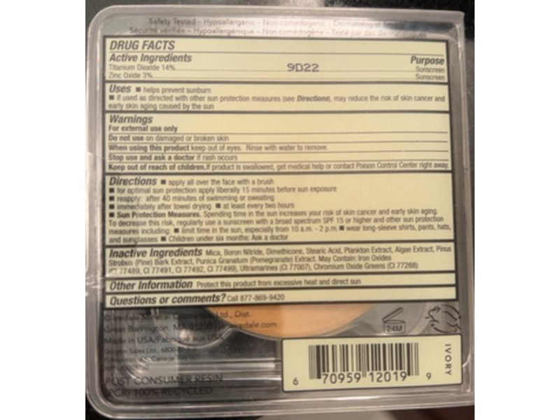 Jane Iredale Pure Pressed Base Mineral Foundation, Ivory, 35 oz/9.9 g