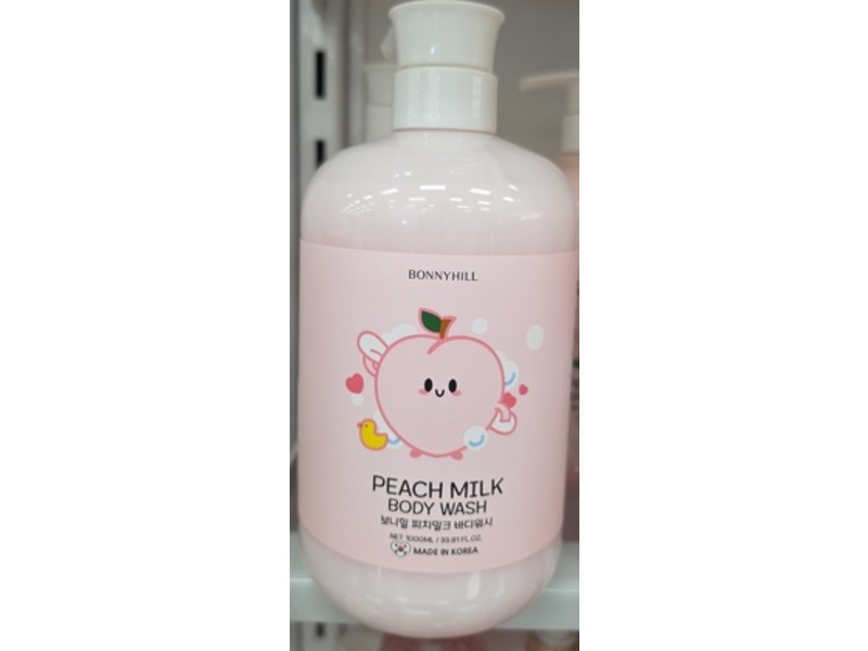 BonnyHill Body Wash, Peach Milk, 33.81 fl oz/1000 mL