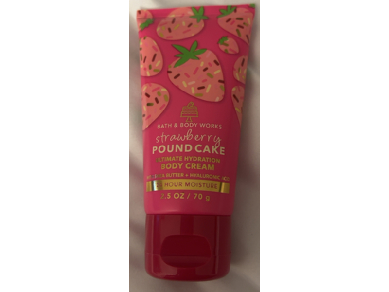Bath & Body Works Ultimate Hydration Body Cream, Strawberry Pound Cake, 2.5 oz/70 g