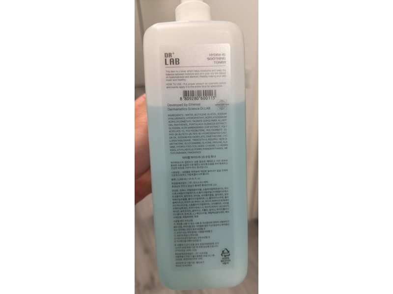 Dr+ Lab Hydra 15 Soothing Toner, 33.8 oz/1000 mL