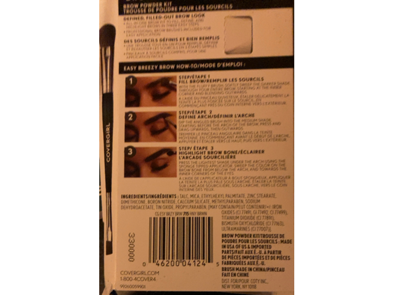 Covergirl Easy Breezy Brow Powder Kit, 715 Honey Brown, 0.14 oz/4 g