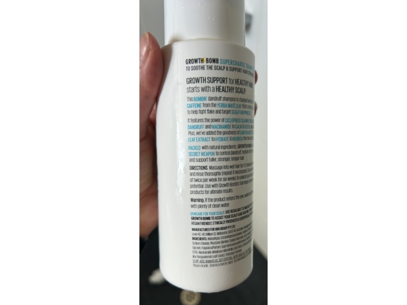 Growth Bomb Supercharge Dandruff Shampoo, 10.14 fl oz/300 mL