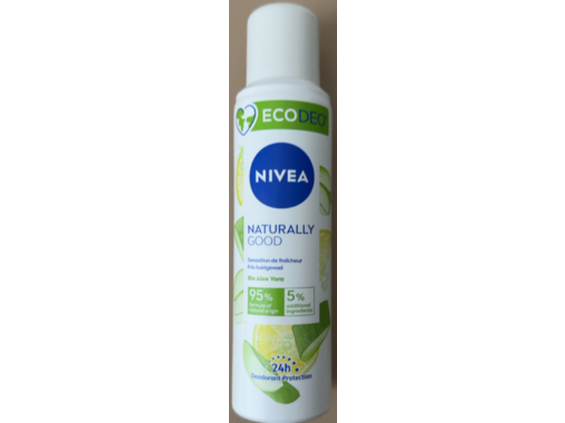 Nivea Naturally Good Deodorant Spray, Bio Aloe Vera, 125 mL