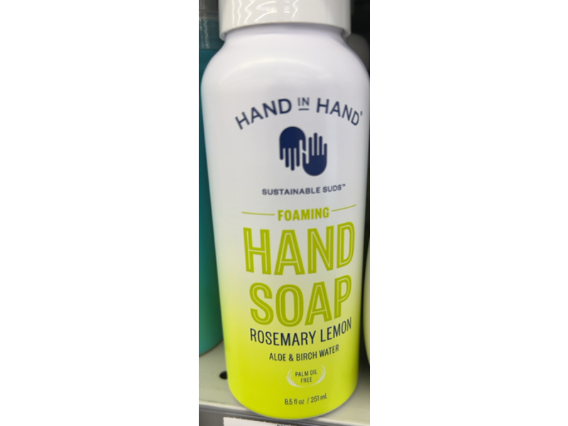 Hand In Hand Foaming Hand Soap, Rosemary Lemon, 8.5 fl oz/251 mL, Pack Of 6