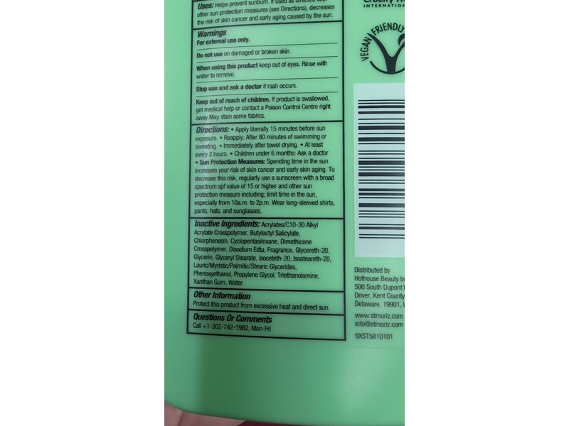 St Moriz Suncare Body Sunscreen, SPF 30+, 6.08 fl oz/180 mL