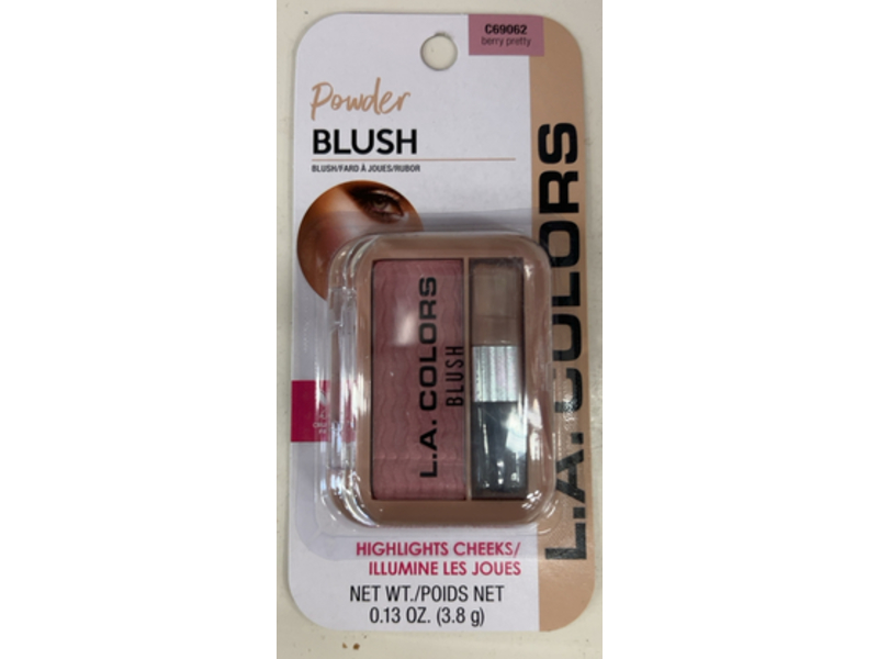 L.A. Colors Powder Blush With Applicator, Berry Pretty, 0.13 0z/3.8 g