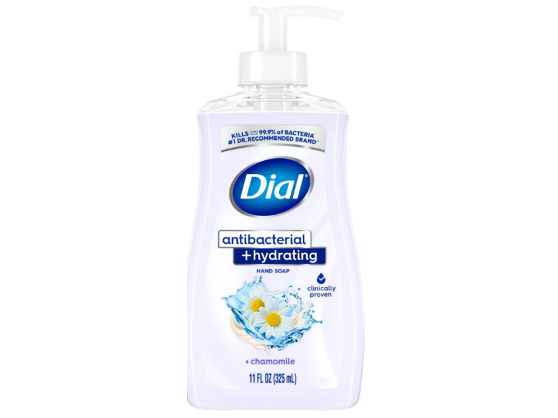 Dial Antibacterial + Hydrating Liquid Hand Soap, Chamomile, 11 fl oz/325 mL, Pack Of 4
