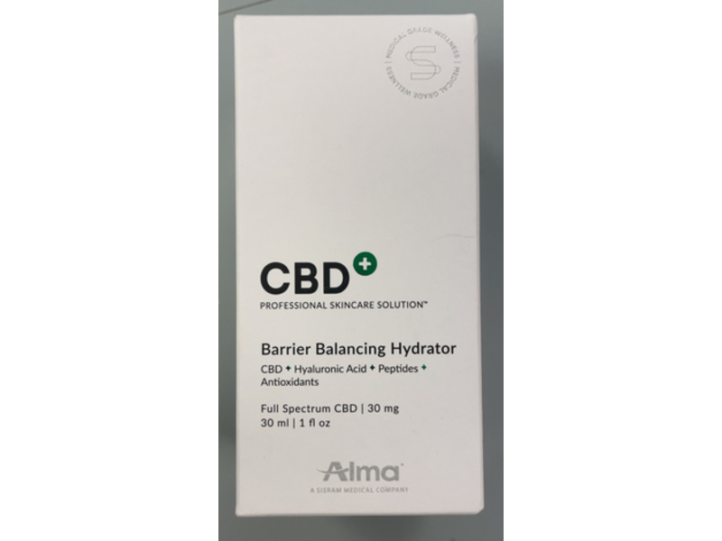 Alma CBD+ Barrier Balancing Hydrator, CBD + Hyaluronic Acid + Peptides + Antioxidants, 1 fl oz/30 mL