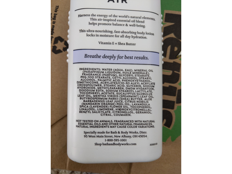 Bath & Body Works Air Body Lotion, Lavender Eucalyptus Spearmint Mandarin, 6.5 fl oz/192 mL