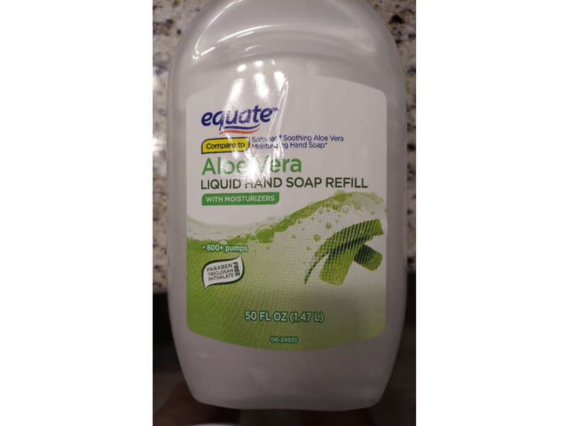 Equate Liquid Hand Soap Refill, Aloe Vera, 50 fl oz/1.47 L