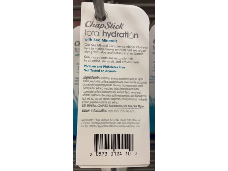 Chapstick Total Hydration Nourishing Lip Balm with Sea Minerals, 0.12 oz/3.5 g