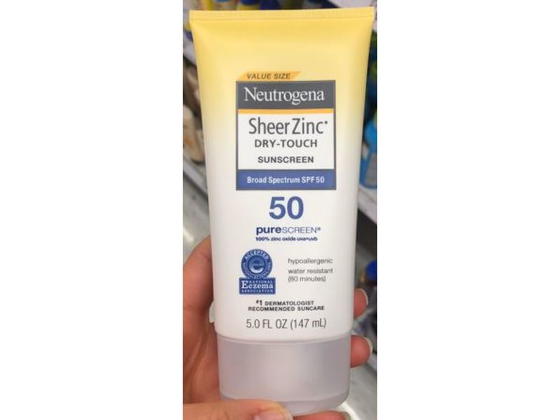 Neutrogena Sheer Zinc Mineral Sunscreen, SPF 50, 5 fl oz/147 mL