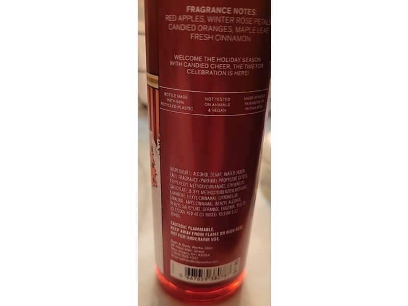 Bath & Body Works Fine Fragrance Mist, Winter Candy Apple, 8 fl oz/236 mL.