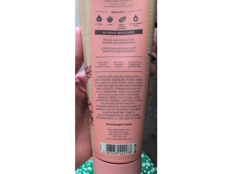 Bath & Body Works Costa Rica Ultimate Hydration Body Cream, Pink Pineapple Sunrise, 8 oz/226 g