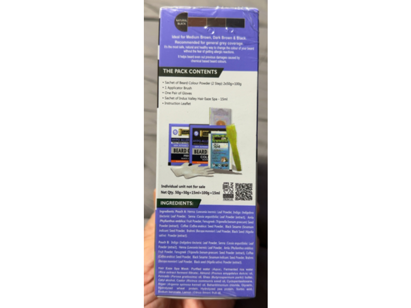 Indus Valley Botanical Beard Colour Kit, Natural Black