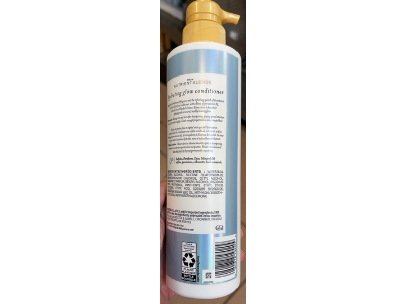 Pantene Hydrating Glow Sulfate Free Conditioner, Baobab Essence, 13.5 fl oz/400 mL