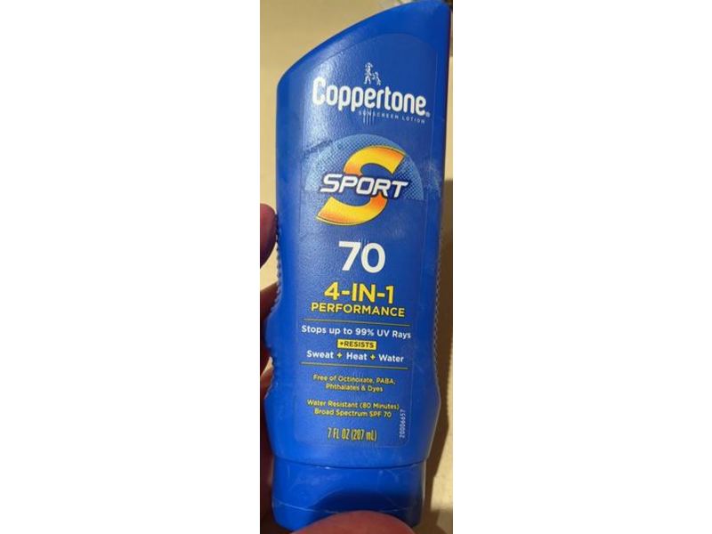 Coppertone Sport 4-In-1 Performance Sunscreen Lotion, SPF 70, 7 fl oz/207 mL
