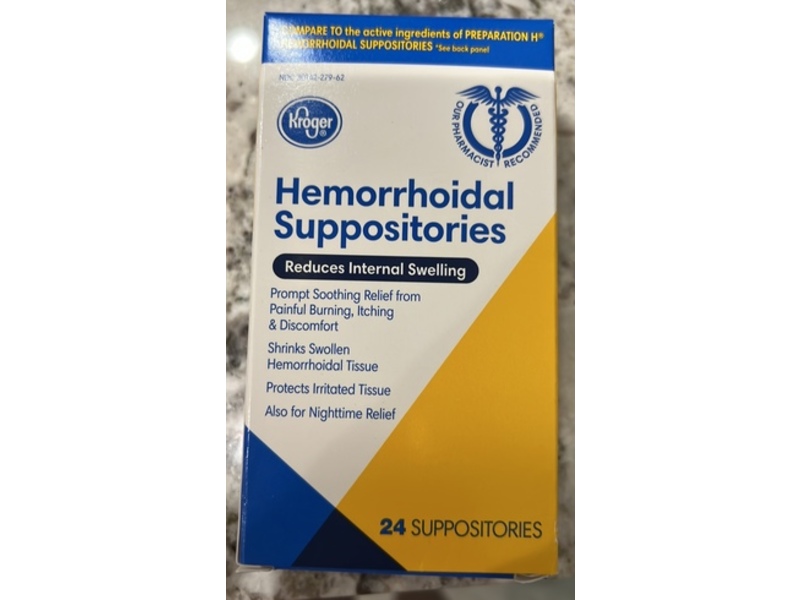 Kroger Hemorrhoidal Suppositories, 24 Count