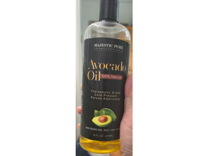 Majestic Pure Moisturizing Skin, Nails, Hair & Scalp, 100% Natural Avocado Oil, 16 fl oz/473 mL