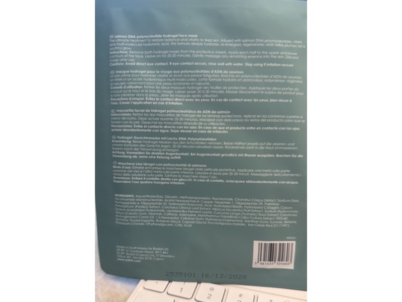 Rodial Salmon Dna Hydrogel Face Mask, Bio Stimulate & Rejuvenate, 1.19 oz/34 g