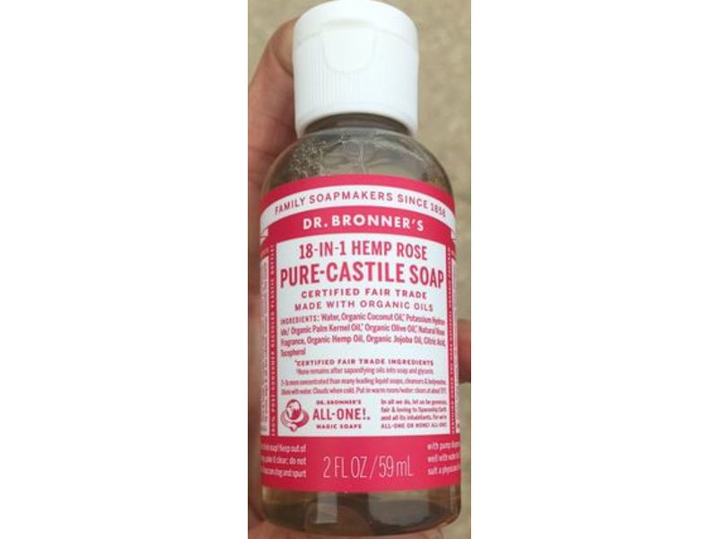 Dr. Bronner's 18-In-1 Hemp Rose Pure Castile Soap, 2 fl oz