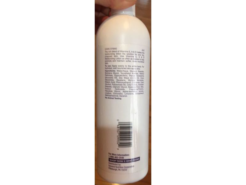 Gnc Vitamins E, A & D Moisturizing Lotion, 16 fl oz/450 mL