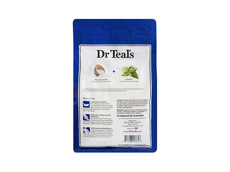 Dr Teal's Pure Epsom Salt Soaking Solution, Pre & Post Workout, 3 Lbs, Pack Of 2