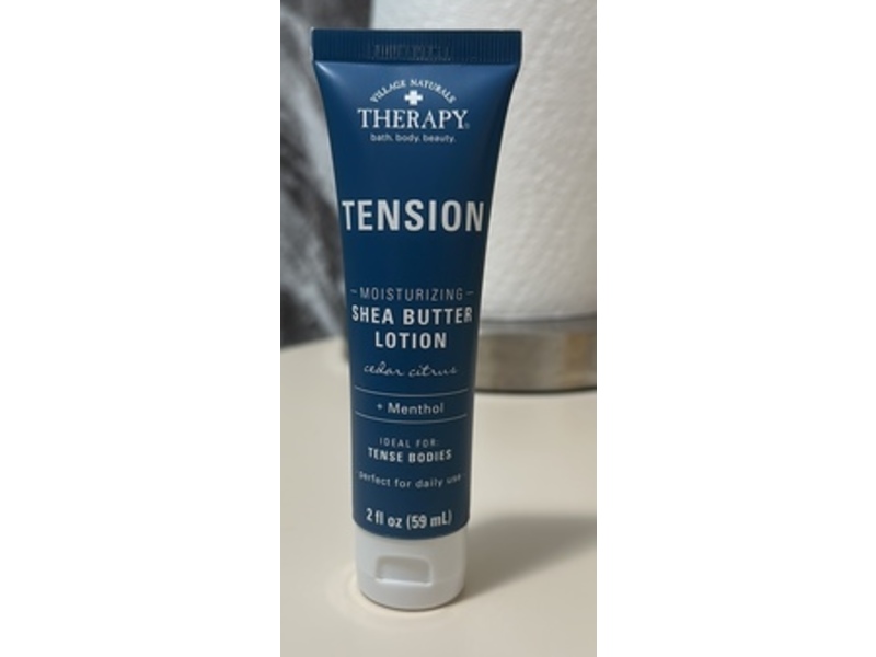 Village Naturals Therapy Tension Moisturizing Shea Butter Lotion, Cedar Citrus, 2 fl oz/59 mL, Pack Of 6