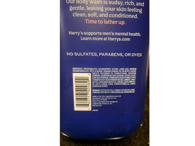 Harry's Body Wash, Fig Cedar & Orange, 30 fl oz/887 mL