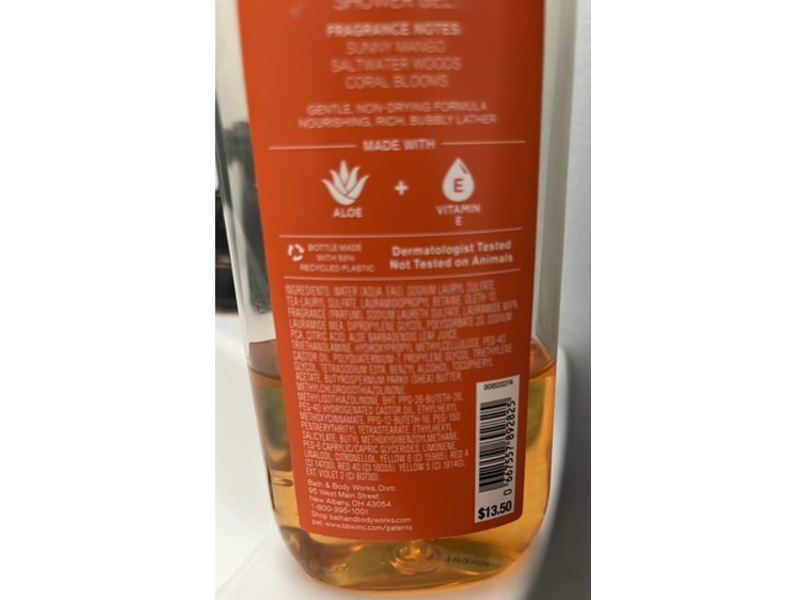 Bath & Body Works Shower Gel, Golden Mango Lagoon, 10 fl oz/295 mL