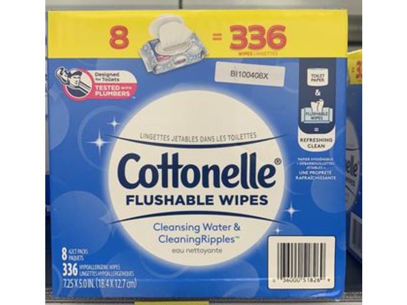Cottonelle Flushable Wipes, 8 Count