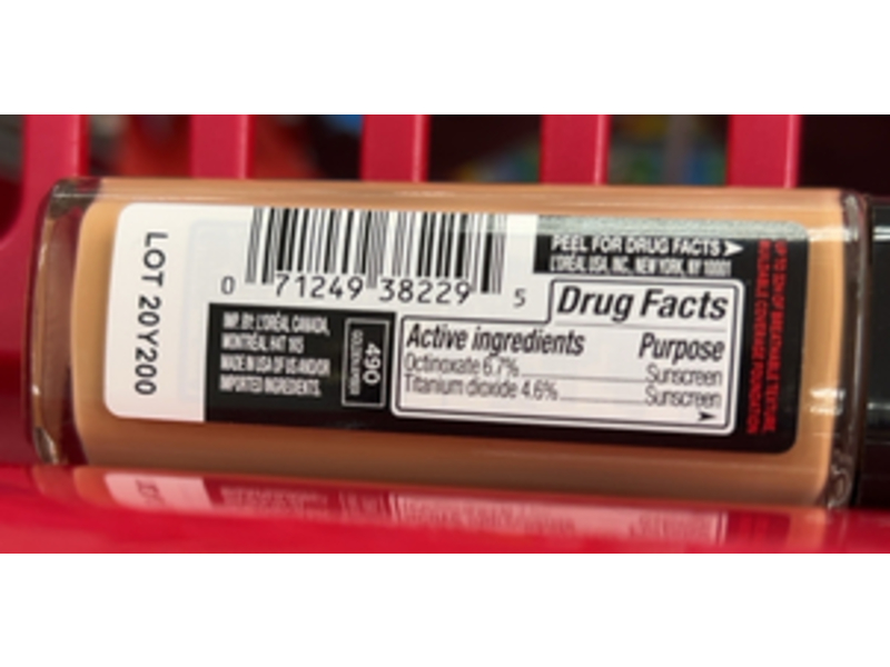 L'Oreal Paris Infallible Fresh Wear Sunscreen Foundation, 490 Golden Amber, 1.0 fl oz/30 mL