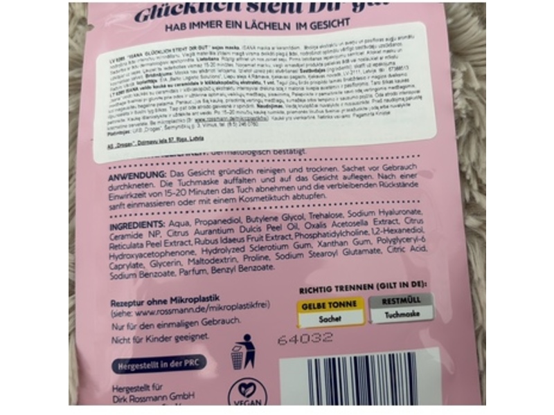 ISANA Tuchmaske Glucklich steht dir gut, 1 mask