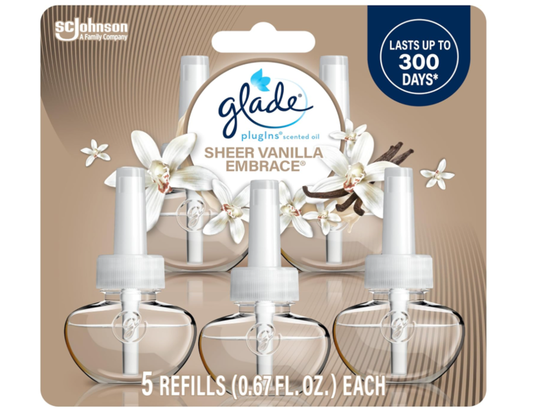 Glade PlugIns Scented Oil , Sheer Vanilla Embrace, 0.67 fl oz, 5 Count