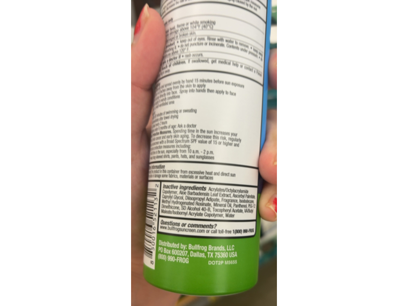 Bull Frog Quik Sunscreen Spray, SPF 50, 6 oz/170 g, Pack Of 2