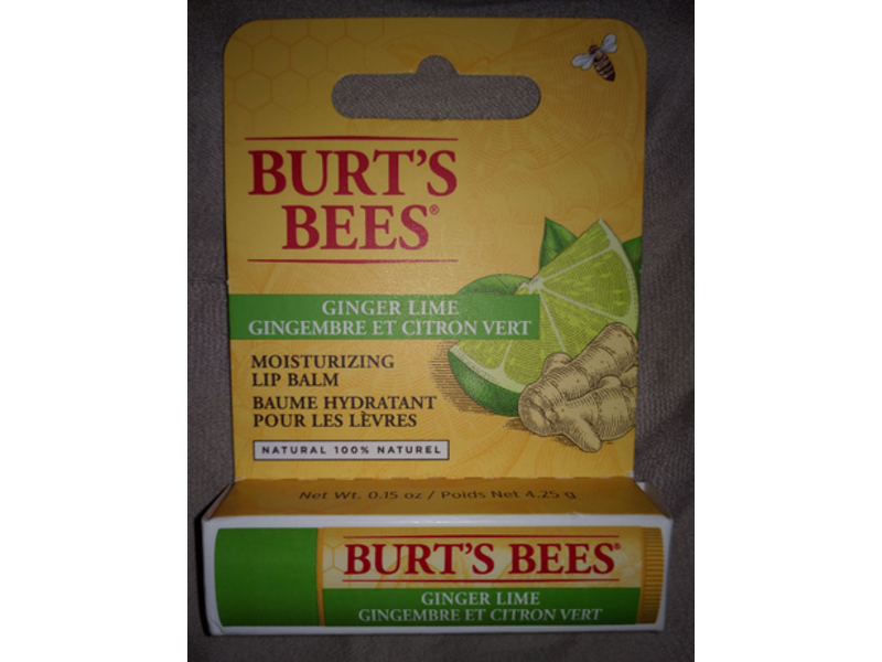 Burt's Bees Moisturizing Lip Balm, GInger Lime, 0.15 oz/4.25 g