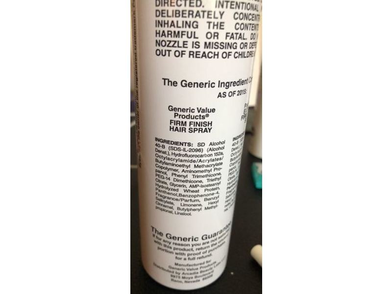 Generic Value Products Firm Finish Hair Spray, Extreme Hold, 10 oz/283 g