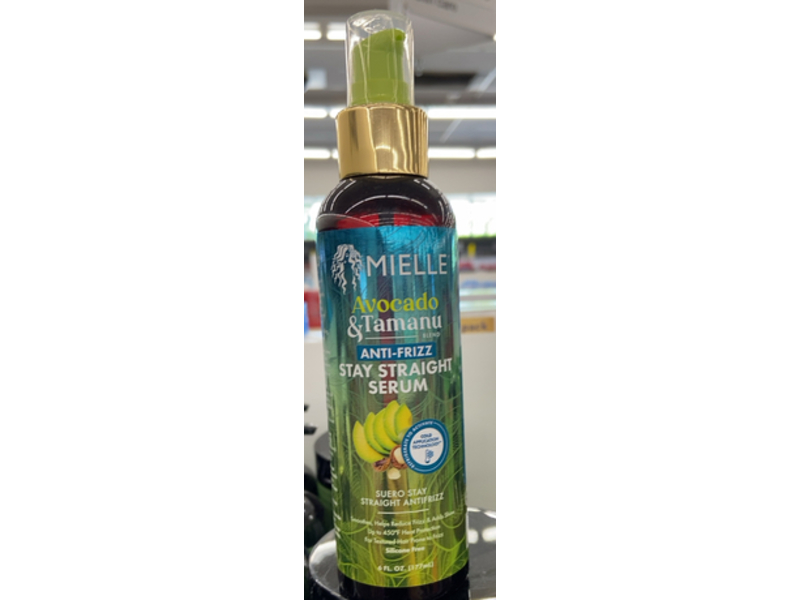 Mielle Anti-Frizz Stay Straight Serum, Avocado & Tamanu, 6 fl oz/177 mL