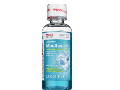 CVS Health Antiseptic Mouthwash, Blue Mint, 3.2 fl oz/94 mL