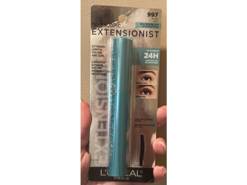 L'Oreal Paris Telescopic Extensionist Waterproof Mascara, 997 Black, 0.33 fl oz/9.9 mL