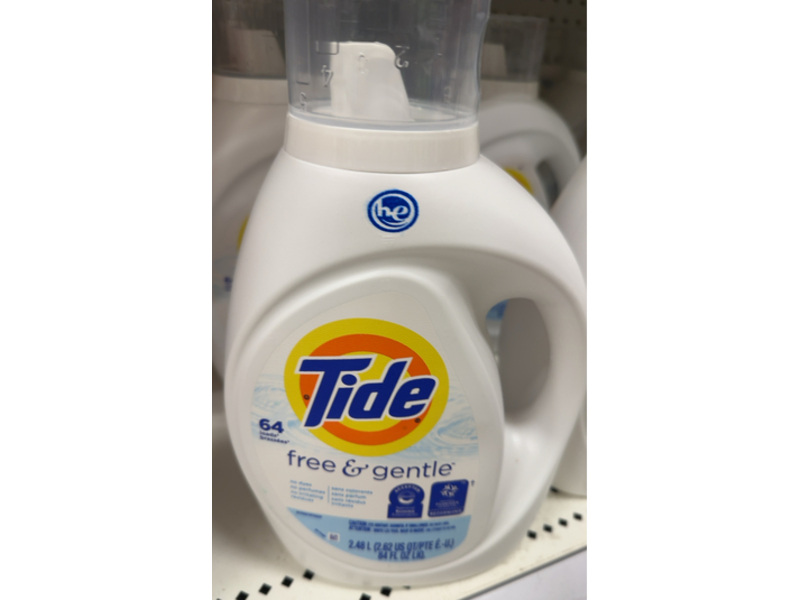 Tide Liquid Laundry Detergent, Free & Gentle, 64 loads, 84 fl oz/2.48 L