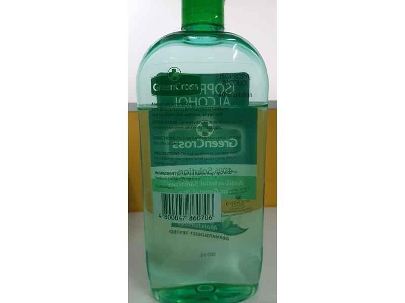 Green Cross Antibacterial Moisturizer Sanitizer, Isopropyl Alcohol, 500 mL