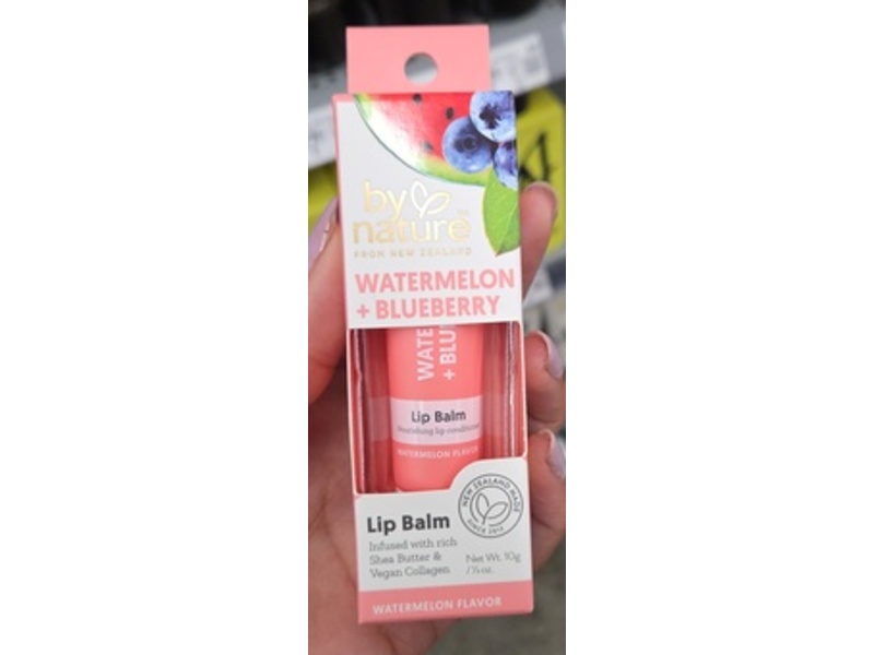 By Nature Nourishing Lip Balm, Watermelon + Blueberry, 10 g