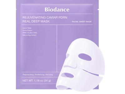 Biodance Real Deep Mask, Rejuvenating Caviar PDRN, 1.19 oz/34 g, 4 Count