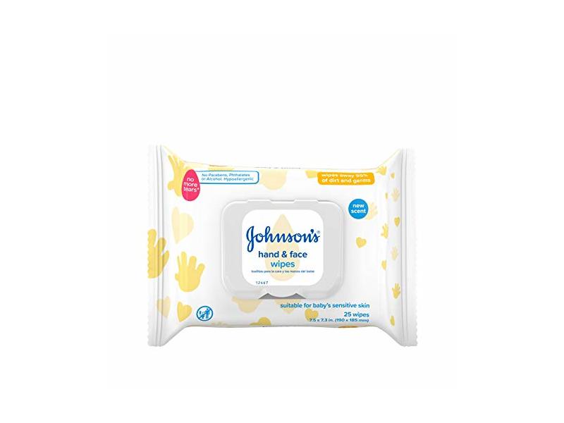 Johnson's Baby Hand & Face Sanitizing Wipes, 25 Count