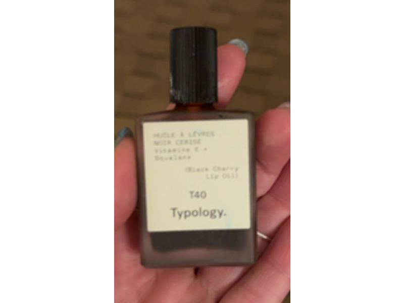 Typology Lip Oil, Black Cherry, 0.50 fl oz/1.5 mL