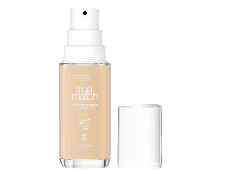L'Oreal Paris True Match Super-Blendable Foundation, W2 Light, 1 fl oz/30 mL