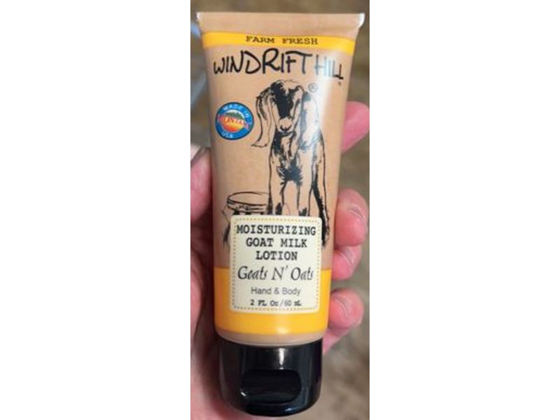 Windrift Hill Moisturizing Goat Milk Lotion, Goats N' Oats, 2 fl oz/60 mL