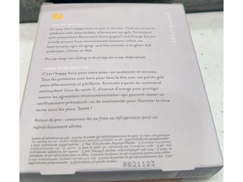 Patchology Serve Chilled Bubbly Eye Gels, Orange Extract, 5 Count